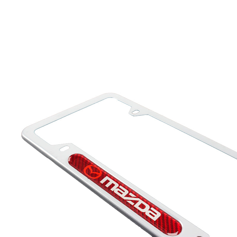 Brand New Universal 1PCS Mazda Silver Metal License Plate Frame