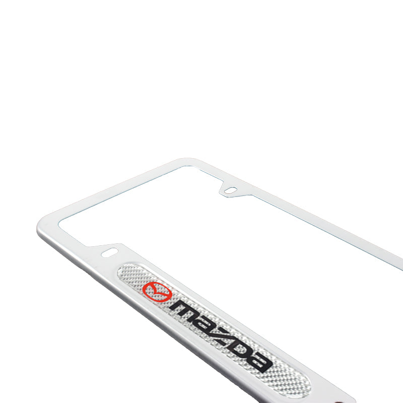 Brand New Universal 2PCS Mazda Silver Metal License Plate Frame