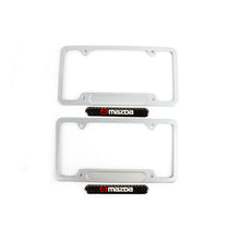 Load image into Gallery viewer, Brand New Universal 2PCS MAZDA Silver Metal License Plate Frame