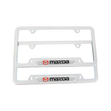 Load image into Gallery viewer, Brand New Universal 2PCS Mazda Silver Metal License Plate Frame