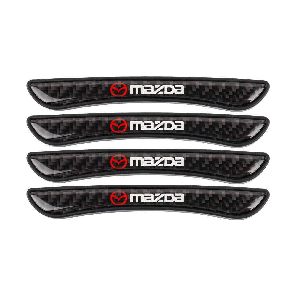 Brand New 4PCS Mazda Real Carbon Fiber Anti Scratch Badge Car Door Handle Cover Trim