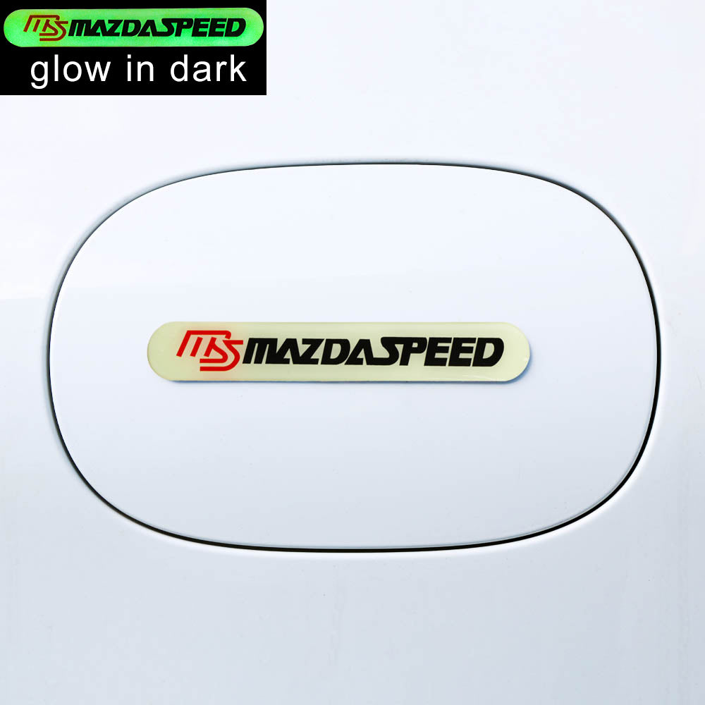 Brand New 2PCS MAZDASPEED Glows in Dark Green Car Trunk Side Fenders Door Badge Scratch Guard Sticker