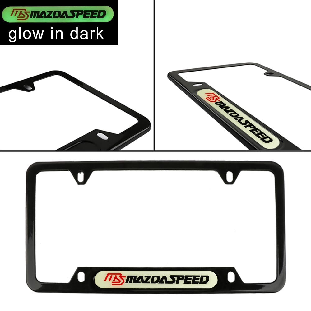 Brand New Universal 1PCS MAZDASPEED Black Metal License Plate Frame