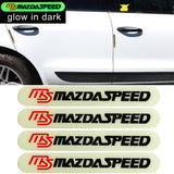 Brand New 4PCS MAZDASPEED Glows in Dark Green Car Trunk Side Fenders Door Badge Scratch Guard Sticker