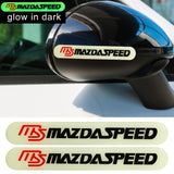 Brand New 2PCS MAZDASPEED Glows in Dark Green Car Trunk Side Fenders Door Badge Scratch Guard Sticker