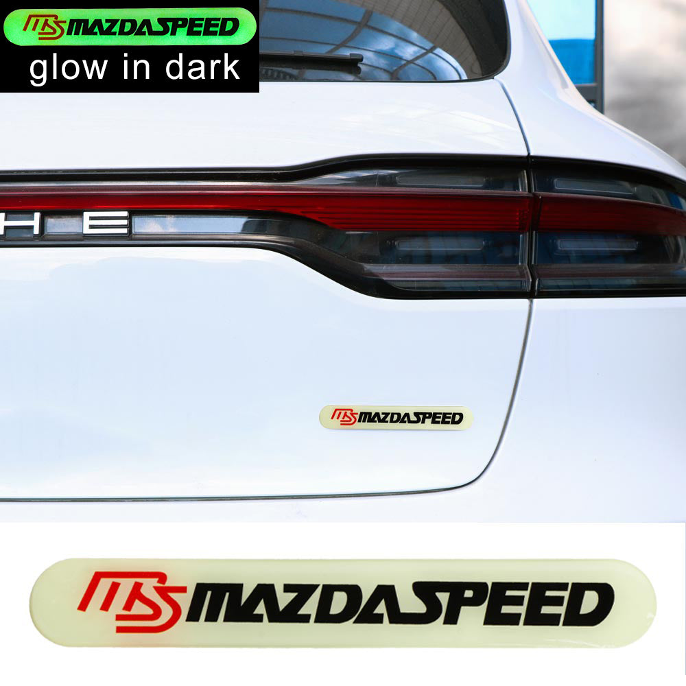 Brand New 1PCS MAZDASPEED Glows in Dark Green Car Trunk Side Fenders Door Badge Scratch Guard Sticker