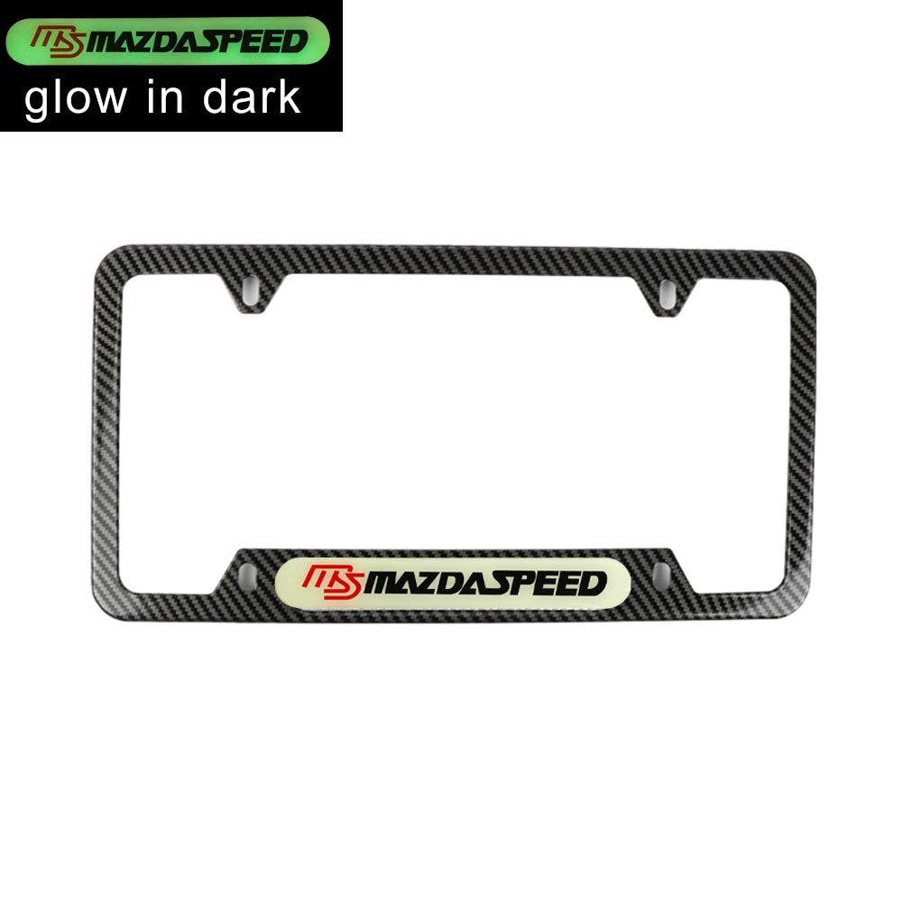 Brand New Universal 1PCS MAZDASPEED Carbon Fiber Style Metal License Plate Frame