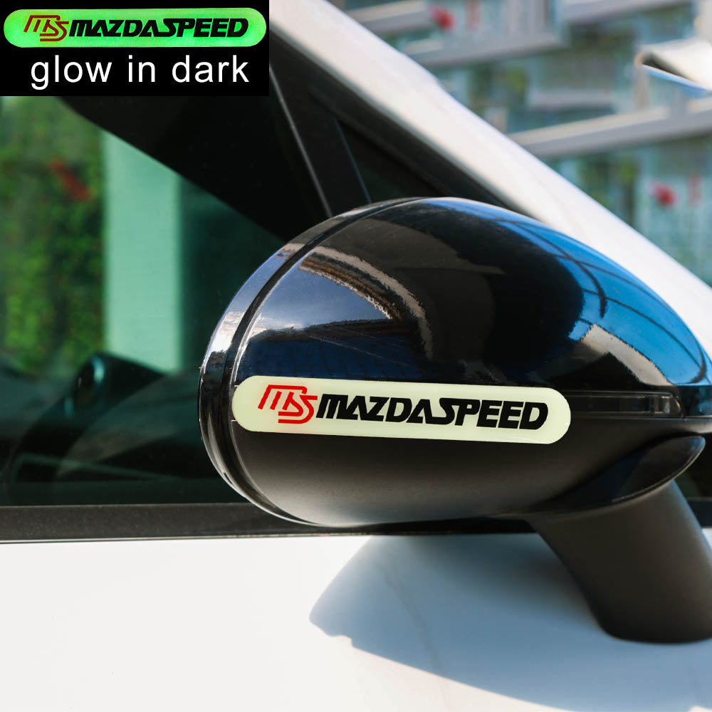 Brand New 2PCS MAZDASPEED Glows in Dark Green Car Trunk Side Fenders Door Badge Scratch Guard Sticker