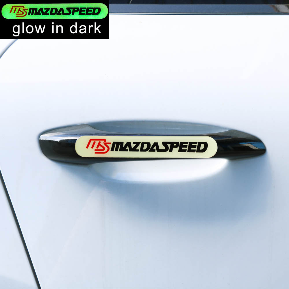 Brand New 2PCS MAZDASPEED Glows in Dark Green Car Trunk Side Fenders Door Badge Scratch Guard Sticker