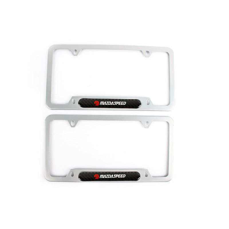 Brand New Universal 1PCS MAZDASPEED Silver Metal License Plate Frame