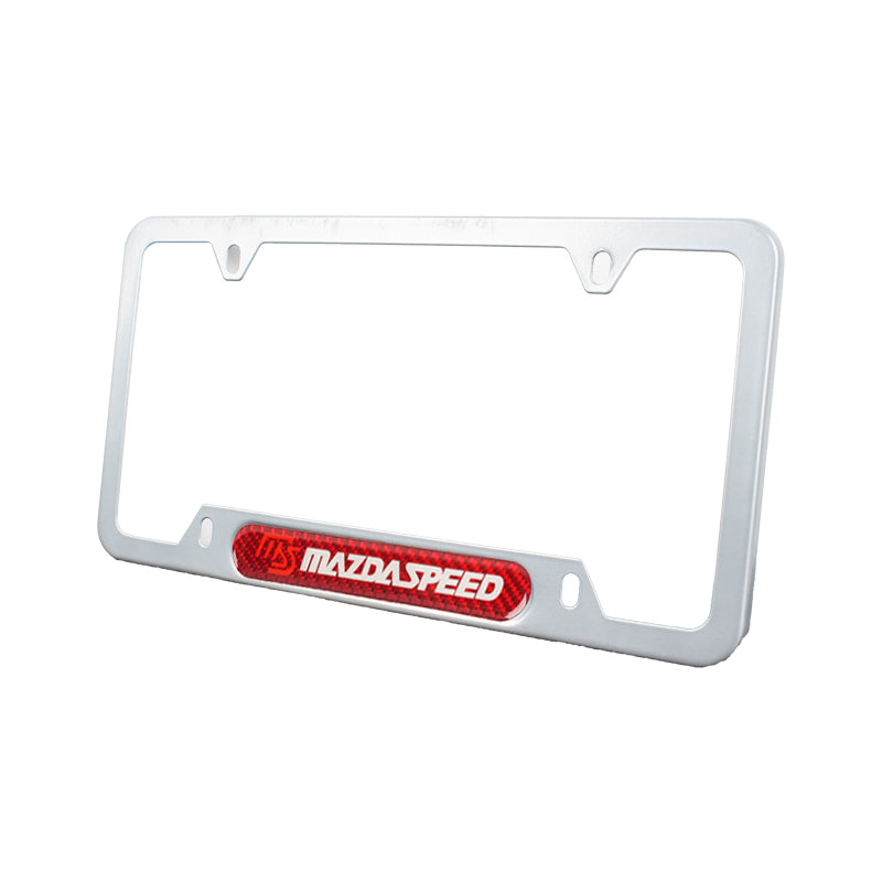 Brand New Universal 1PCS Mazdaspeed Silver Metal License Plate Frame