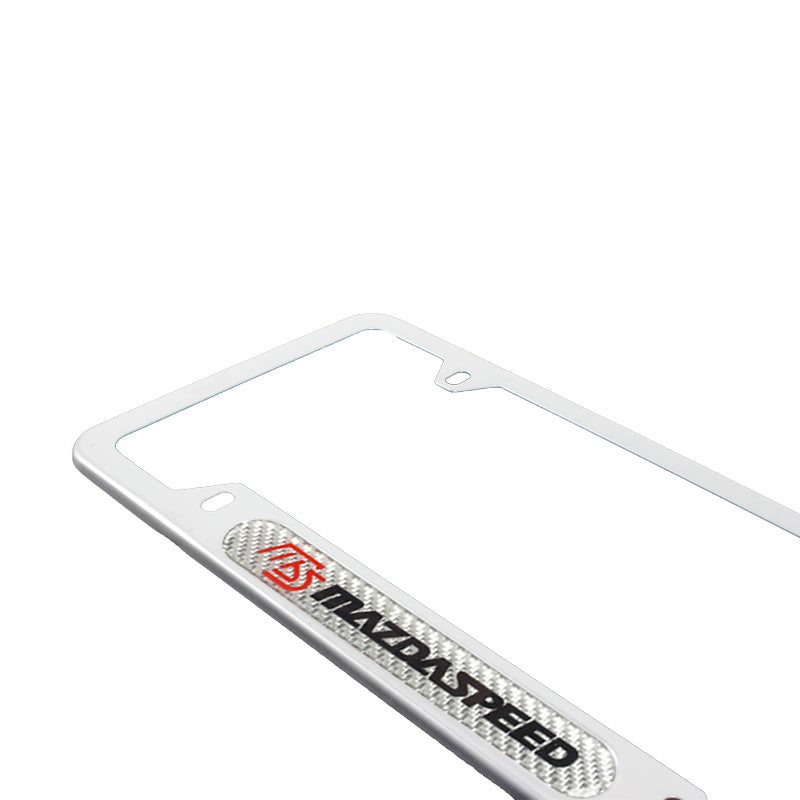 Brand New Universal 1PCS Mazdaspeed Silver Metal License Plate Frame