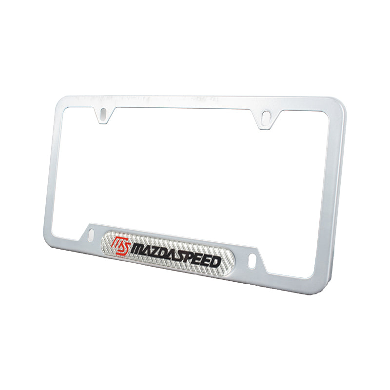 Brand New Universal 1PCS Mazdaspeed Silver Metal License Plate Frame