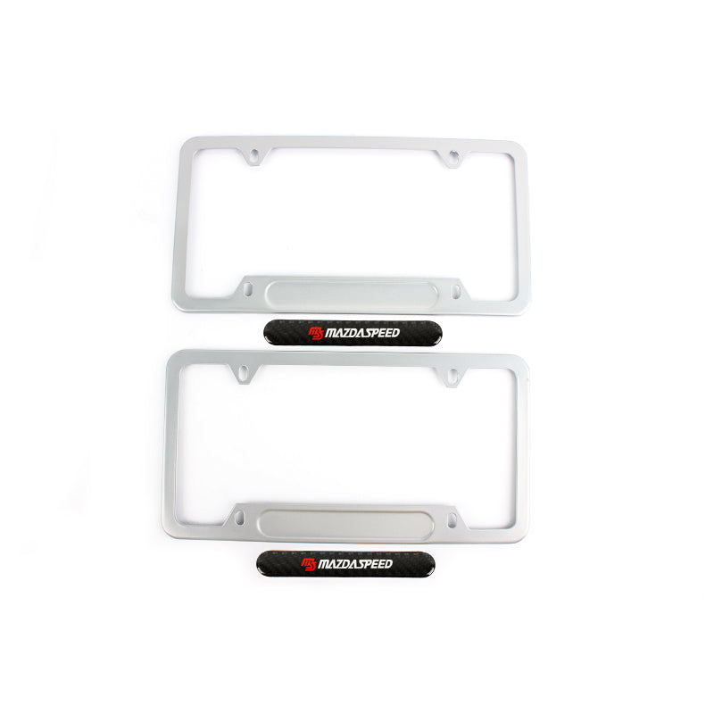 Brand New Universal 1PCS MAZDASPEED Silver Metal License Plate Frame