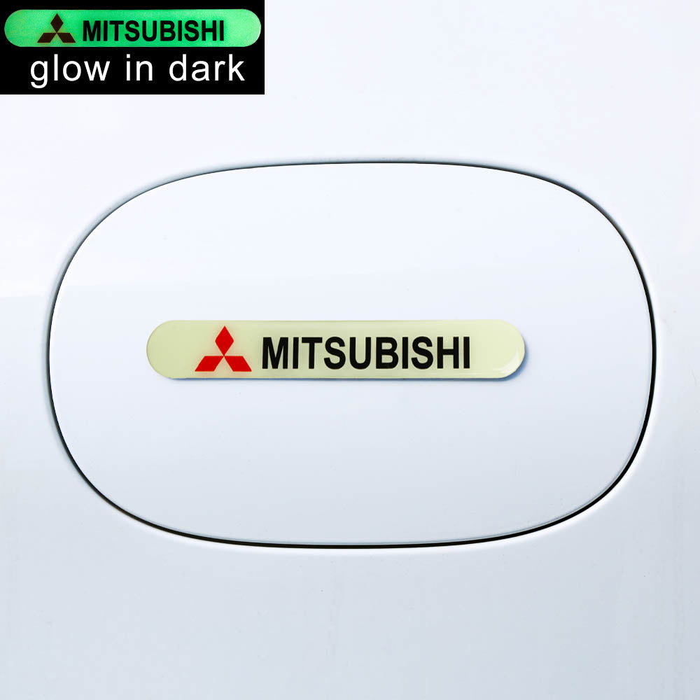 Brand New 2PCS MITSUBISHI Glows in Dark Green Car Trunk Side Fenders Door Badge Scratch Guard Sticker