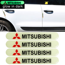 Load image into Gallery viewer, Brand New 4PCS MITSUBISHI Glows in Dark Green Car Trunk Side Fenders Door Badge Scratch Guard Sticker