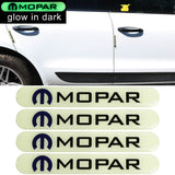 Brand New 4PCS MOPAR Glows in Dark Green Car Trunk Side Fenders Door Badge Scratch Guard Sticker