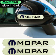 Load image into Gallery viewer, Brand New 2PCS MOPAR Glows in Dark Green Car Trunk Side Fenders Door Badge Scratch Guard Sticker