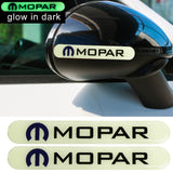 Brand New 2PCS MOPAR Glows in Dark Green Car Trunk Side Fenders Door Badge Scratch Guard Sticker