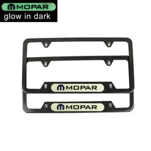 Load image into Gallery viewer, Brand New Universal 2PCS MOPAR Carbon Fiber Style Metal License Plate Frame