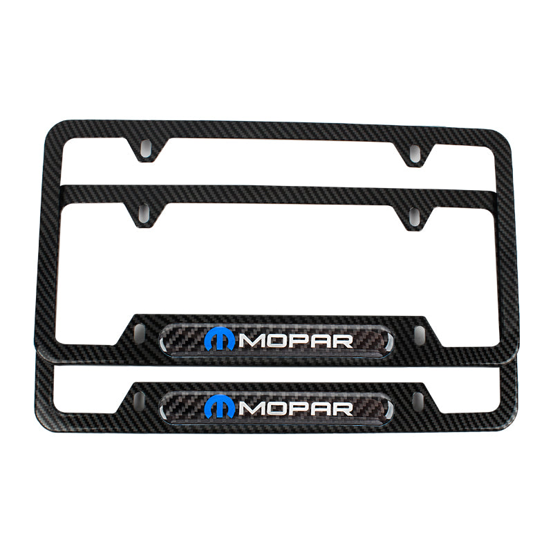 Brand New Universal 1PCS MOPAR Carbon Fiber Look Metal License Plate Frame