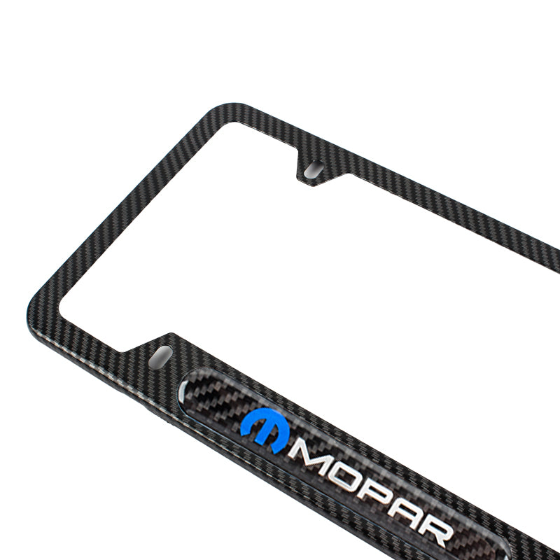 Brand New Universal 1PCS MOPAR Carbon Fiber Look Metal License Plate Frame