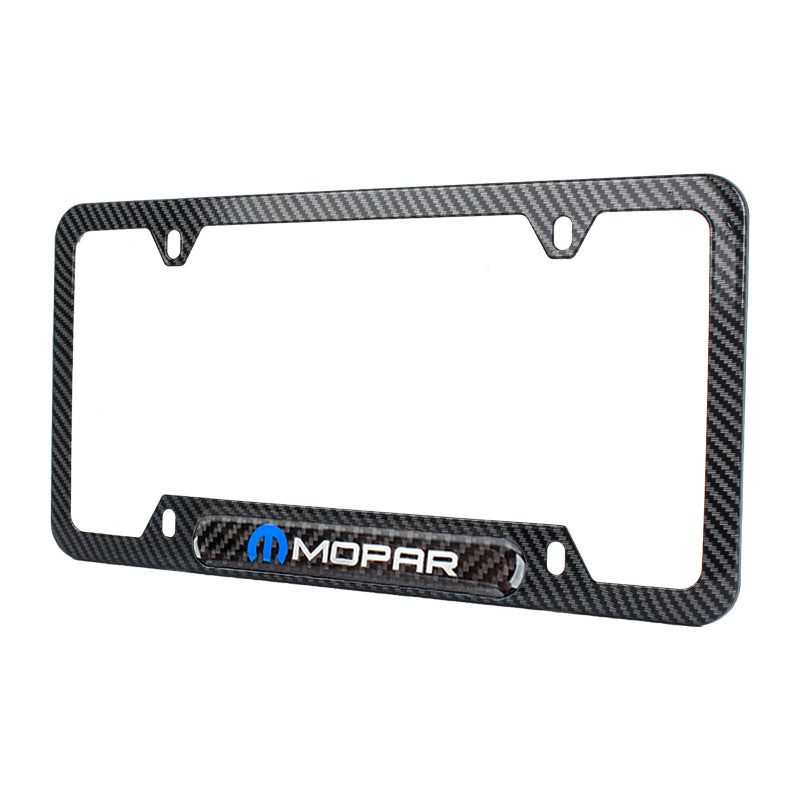 Brand New Universal 1PCS MOPAR Carbon Fiber Look Metal License Plate Frame