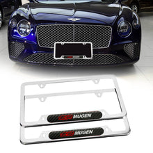 Load image into Gallery viewer, Brand New Universal 2PCS MUGEN Chrome Metal License Plate Frame