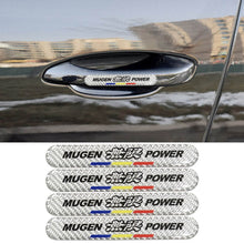 Load image into Gallery viewer, Brand New 4PCS Mugen Power Real Carbon Fiber Silver Car Trunk Side Fenders Door Badge Scratch Guard Sticker