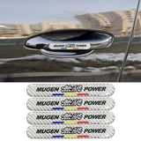 Brand New 4PCS Mugen Power Real Carbon Fiber Silver Car Trunk Side Fenders Door Badge Scratch Guard Sticker