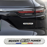 Brand New 1PCS Mugen Power Real Carbon Fiber Silver Car Trunk Side Fenders Door Badge Scratch Guard Sticker