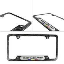 Load image into Gallery viewer, Brand New Universal 1PCS Mugen Power Carbon Fiber Look Metal License Plate Frame