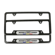 Load image into Gallery viewer, Brand New Universal 2PCS Mugen Power Carbon Fiber Look Metal License Plate Frame