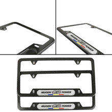 Load image into Gallery viewer, Brand New Universal 2PCS Mugen Power Carbon Fiber Look Metal License Plate Frame