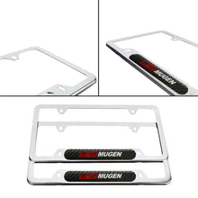 Load image into Gallery viewer, Brand New Universal 2PCS MUGEN Chrome Metal License Plate Frame