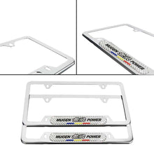 Load image into Gallery viewer, Brand New Universal 2PCS Mugen Power Chrome Metal License Plate Frame