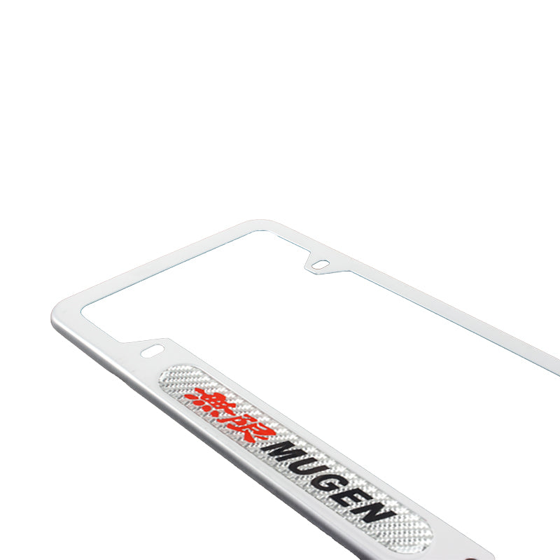 Brand New Universal 2PCS Mugen Silver Metal License Plate Frame