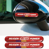 Brand New 2PCS Mugen Power Real Carbon Fiber Red Car Trunk Side Fenders Door Badge Scratch Guard Sticker