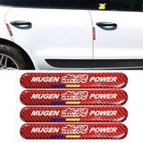 Brand New 4PCS Mugen Power Real Carbon Fiber Red Car Trunk Side Fenders Door Badge Scratch Guard Sticker