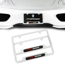 Load image into Gallery viewer, Brand New Universal 2PCS MUGEN Silver Metal License Plate Frame