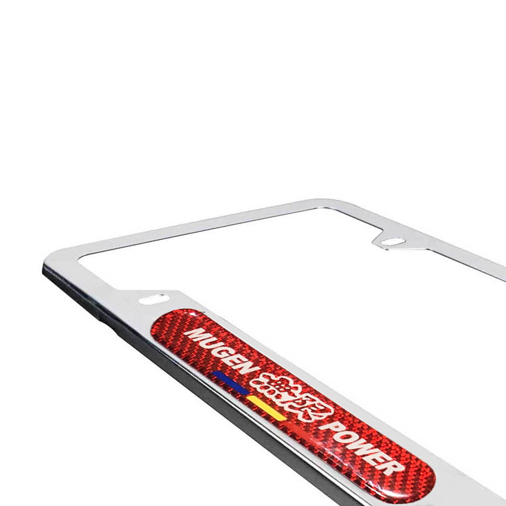 Brand New Universal 1PCS Mugen Power Chrome Metal License Plate Frame