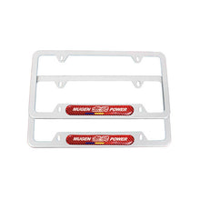 Load image into Gallery viewer, Brand New Universal 2PCS Mugen Power Silver Metal License Plate Frame