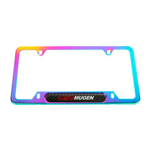 Load image into Gallery viewer, Brand New Universal 1PCS MUGEN Neo Chrome Metal License Plate Frame