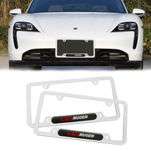 Load image into Gallery viewer, Brand New Universal 2PCS MUGEN Silver Metal License Plate Frame