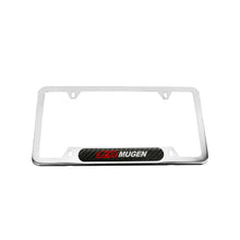 Load image into Gallery viewer, Brand New Universal 2PCS MUGEN Chrome Metal License Plate Frame