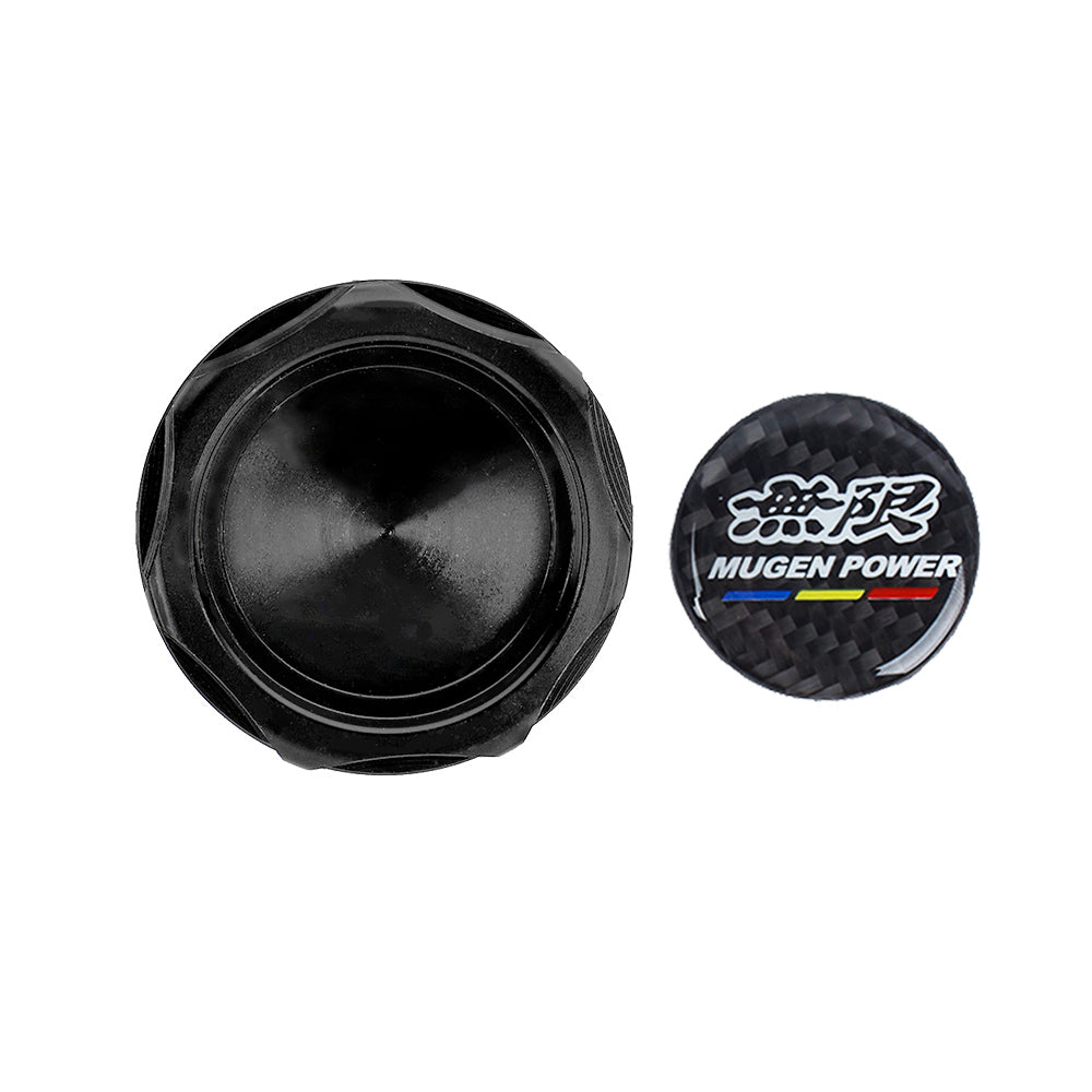 Brand New Mugen Power Black Engine Oil Cap With Real Carbon Fiber Mugen Power Sticker Emblem For Honda / Acura