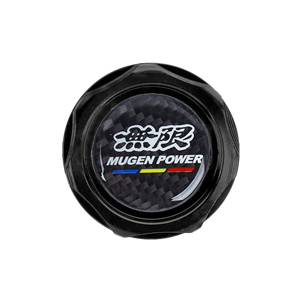 Brand New Mugen Power Black Engine Oil Cap With Real Carbon Fiber Mugen Power Sticker Emblem For Honda / Acura