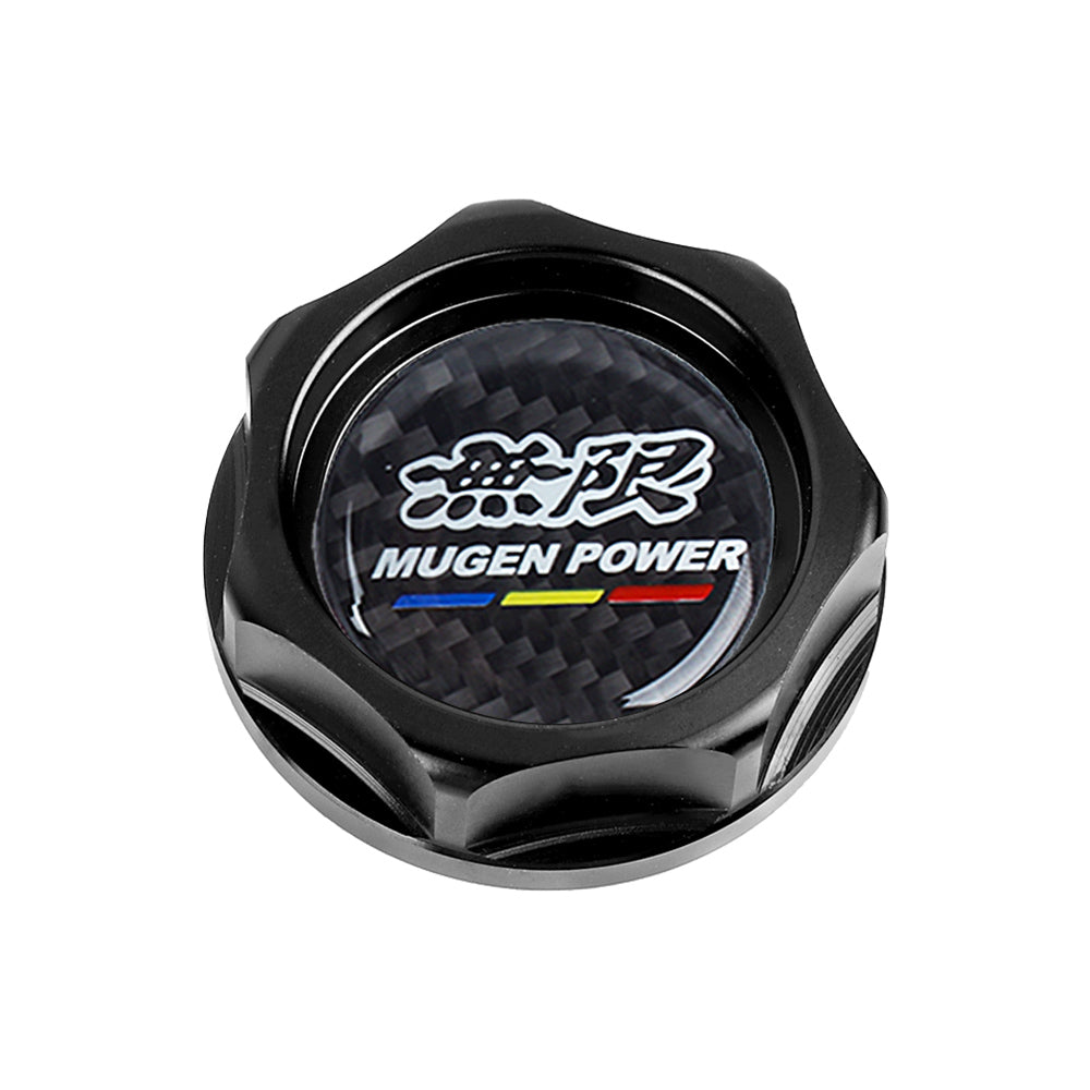 Brand New Mugen Power Black Engine Oil Cap With Real Carbon Fiber Mugen Power Sticker Emblem For Honda / Acura