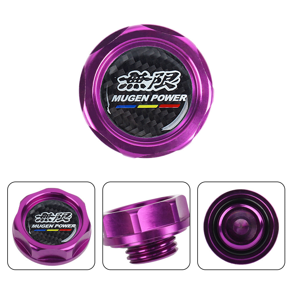 Brand New Mugen Purple Engine Oil Cap With Real Carbon Fiber Mugen Sticker Emblem For Honda / Acura