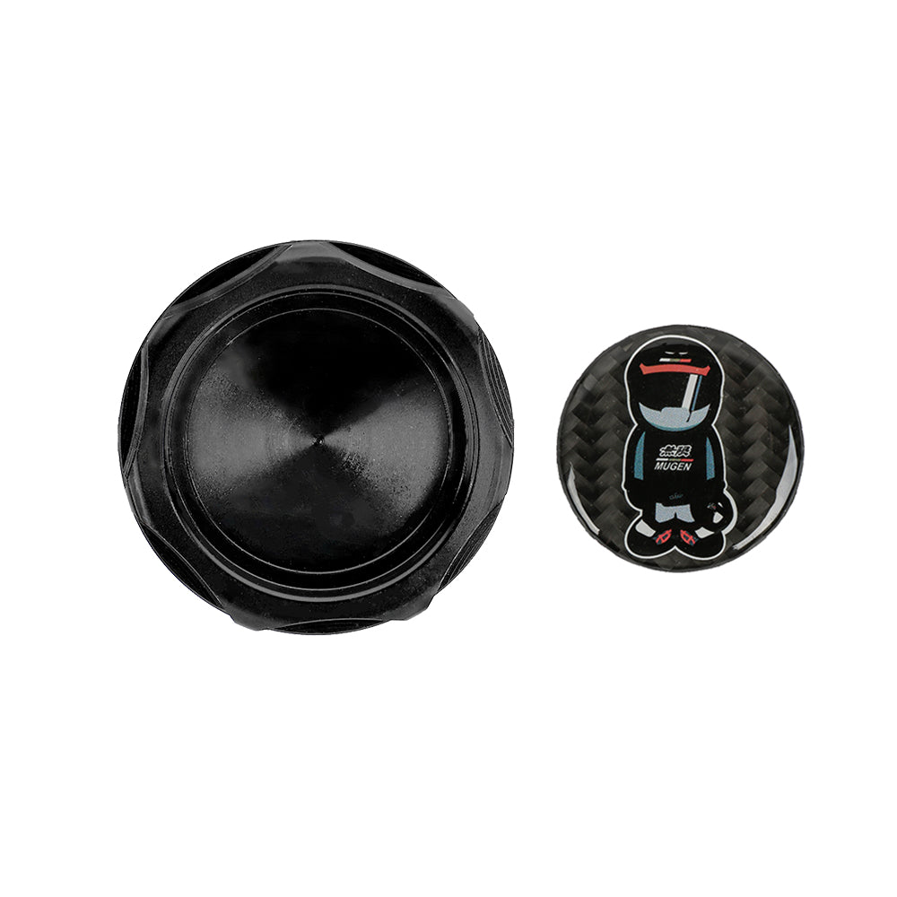 Brand New Mugen Racer Black Engine Oil Cap With Real Carbon Fiber Mugen Racer Sticker Emblem For Honda / Acura